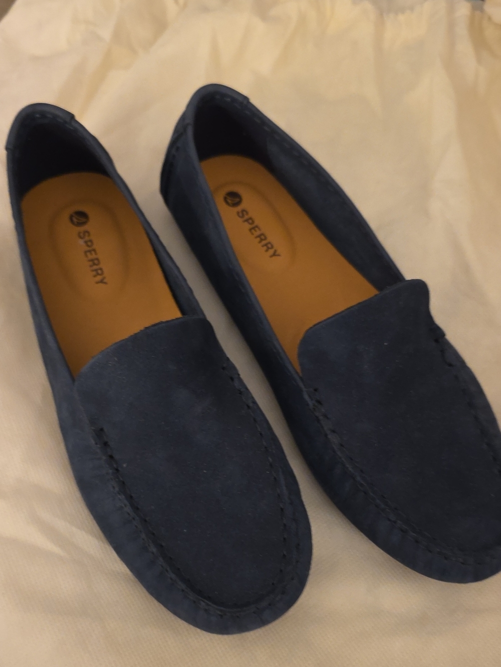 Sperry Women's Dark Navy Suede Slip-On Loafers